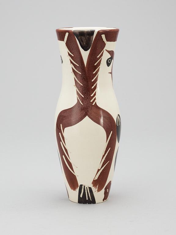 A Pablo Picasso 'Chouetton' faience vase, Madoura, Vallauris, France 1952.