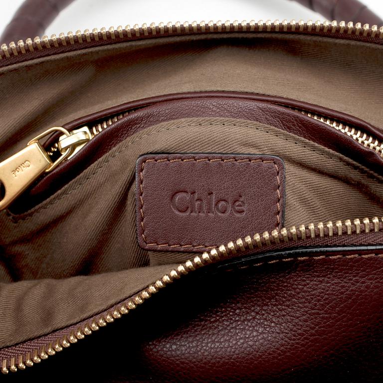 CHLOÉ, a burgundy red leather bag, "Marcie".