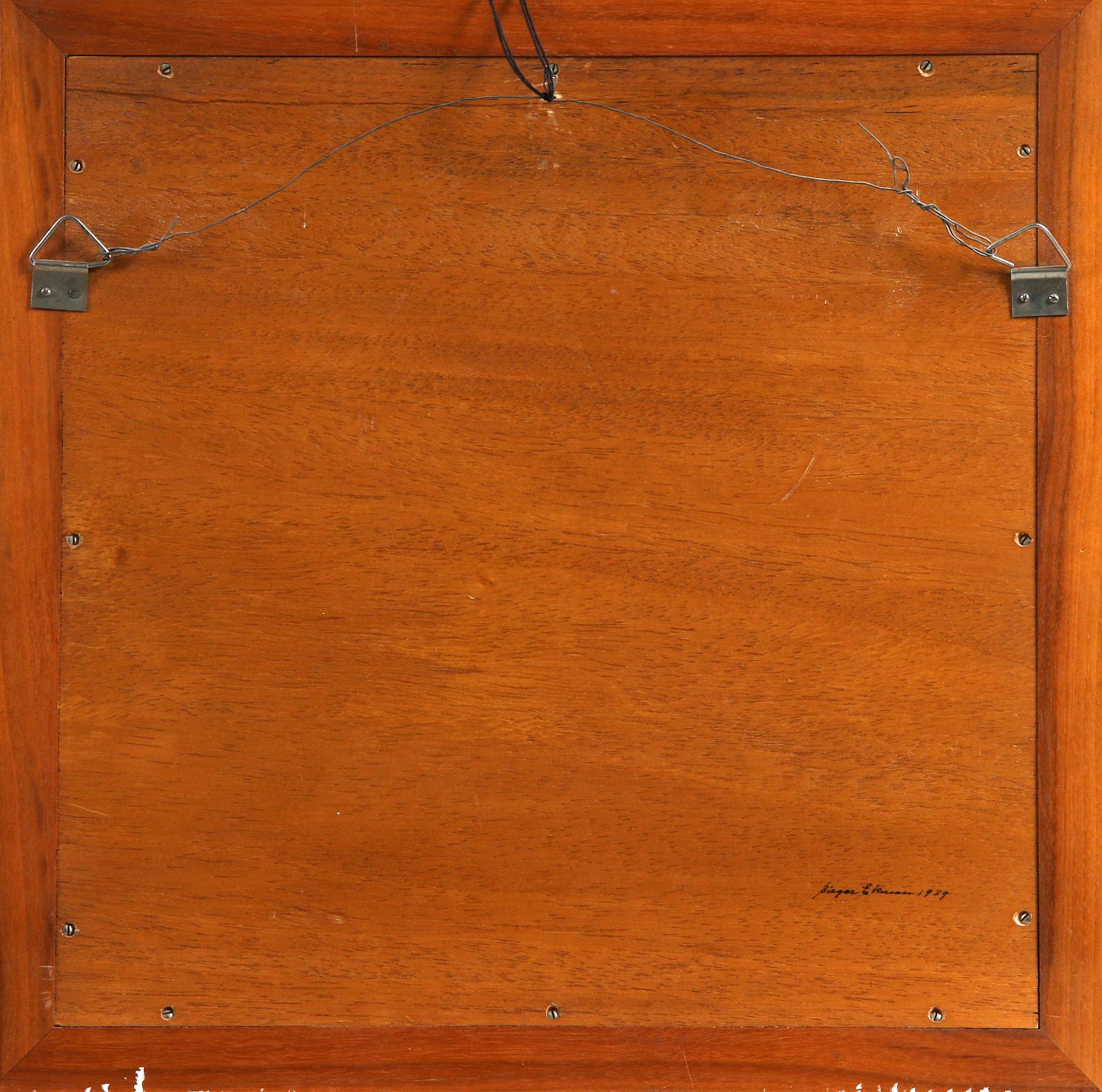 INTARSIATAVLA, Birger Ekman för Mjölby Intarsia, sign och dat "1939".