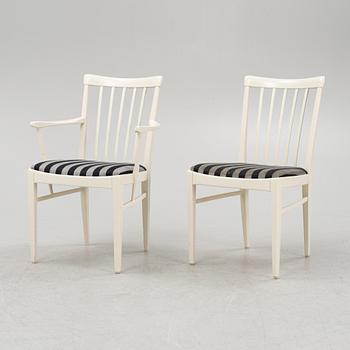 Carl Malmsten, matbord, 4 stolar, 2 karmstolar, "Herrgården, Bodafors, 1900-talets andra hälft.