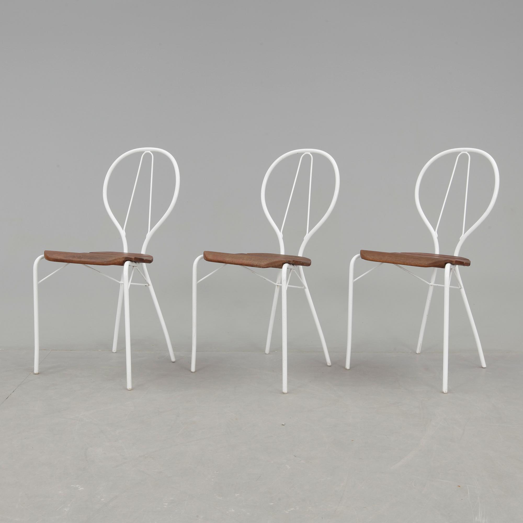 TRÄDGÅRDSSTOLAR, 3st, "Pia" Tore Ahlsén, Gärsnäs, formgivna 1942.