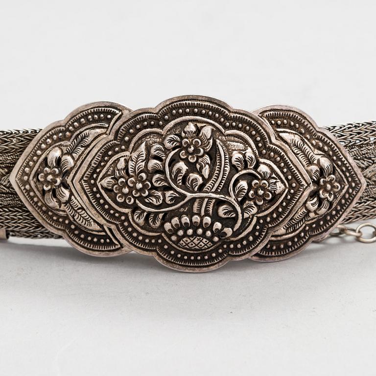 A silver belt from Nepal.