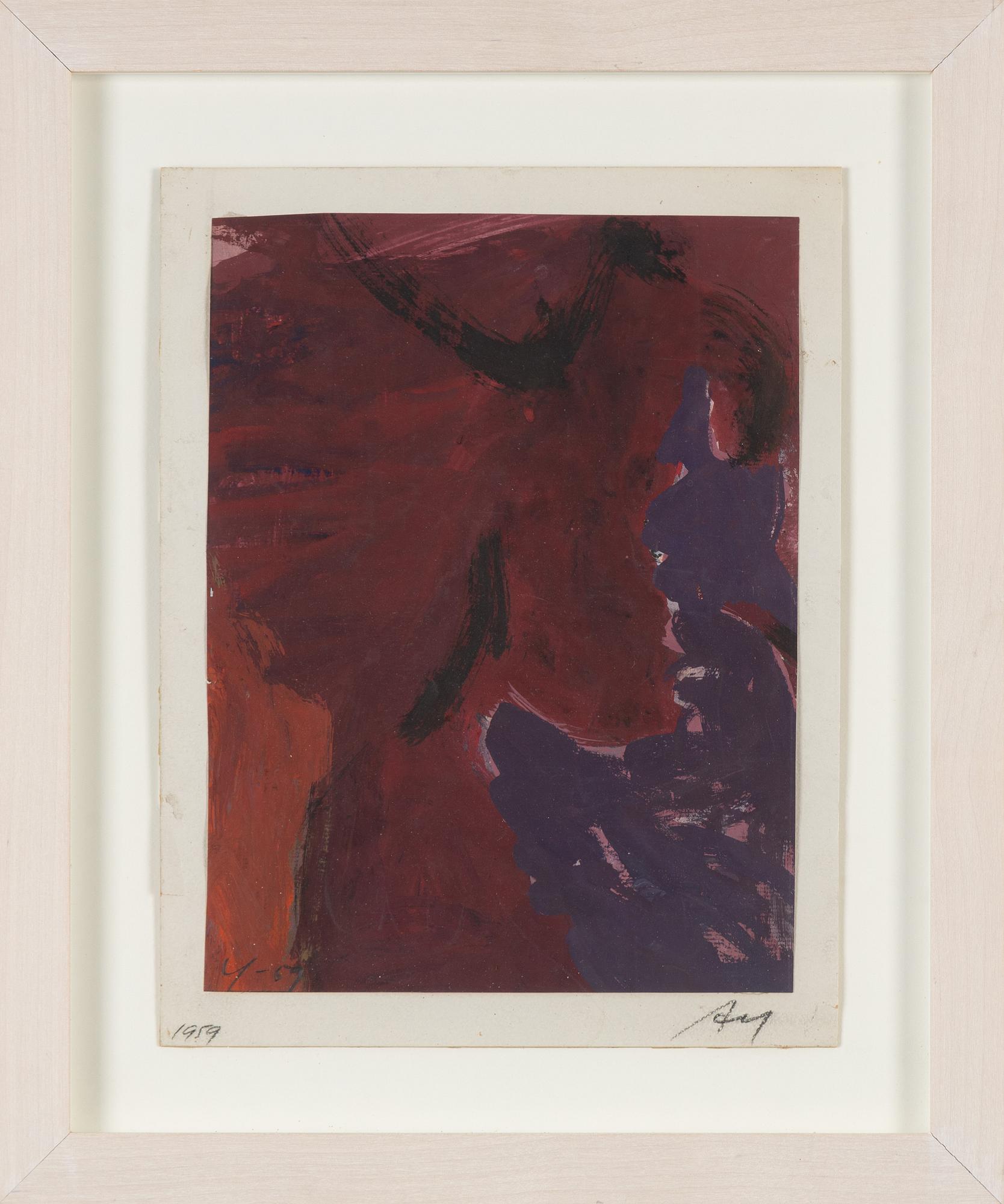 Adja Yunkers, gouache, signed and dated 1959.
