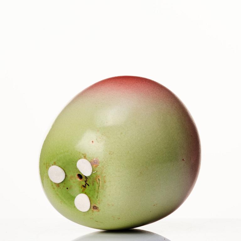 Hans Hedberg, a faience sculpture of an apple, Biot, France.