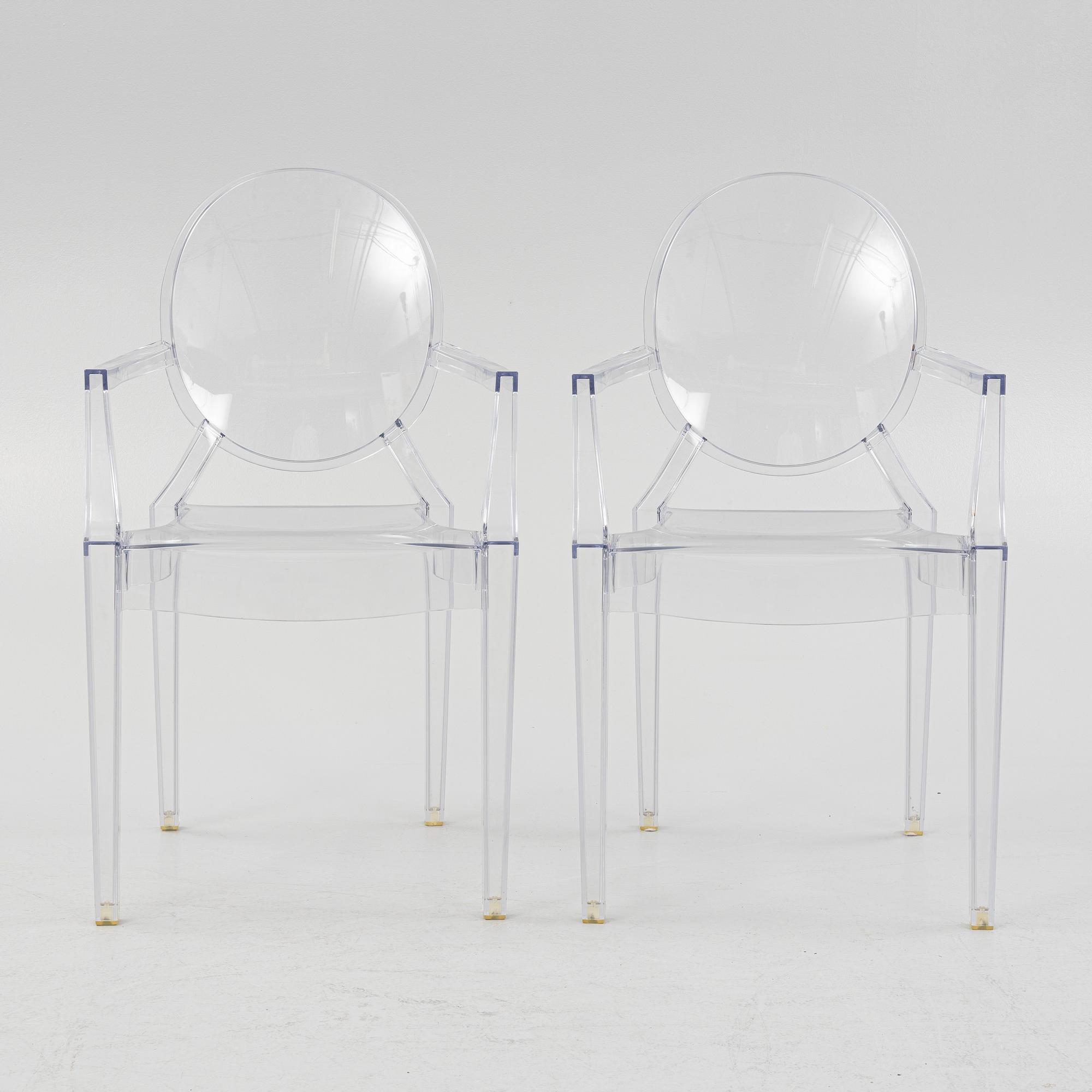 Philippe Starck, stolar, 6 st, "Louis Ghost", Kartell, Italien.