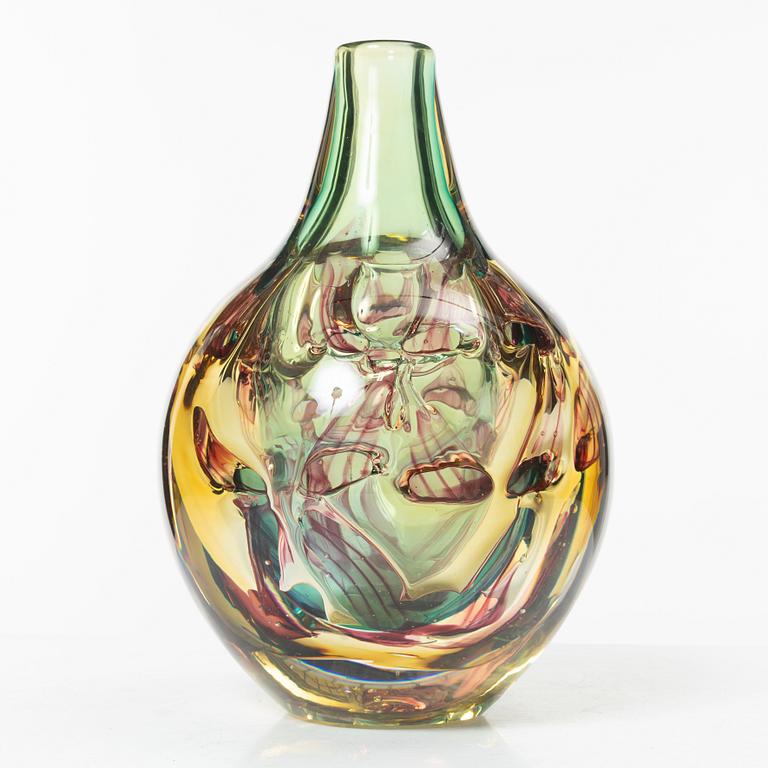 Helén Krantz, vas, glas, graal, "Airpocket", unik, Orrefors, signerad, år 2000.