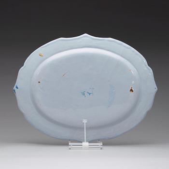 A Swedish Rörstrand faience charger, 1750-60.