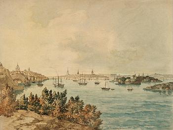 Carl Abraham Rothstén Tillskriven, Vy över Stockholm, sett från Danviksklippan.