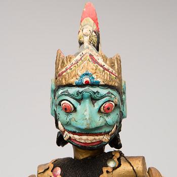 Six theatre dolls from Bali, presumably from the first half of the 20th Century.