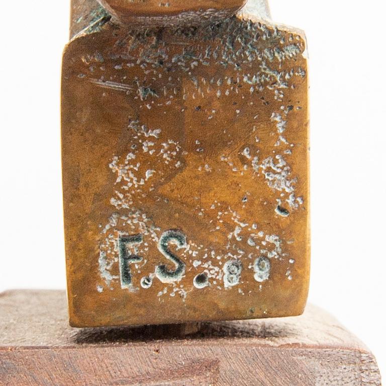 Francine Secretan, a signed and numbered sculpture of bronze and wood.