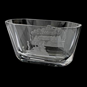 SKÅL, glas, Edward Hald, Orrefors, signerad, 1900-talets andra kvartal.