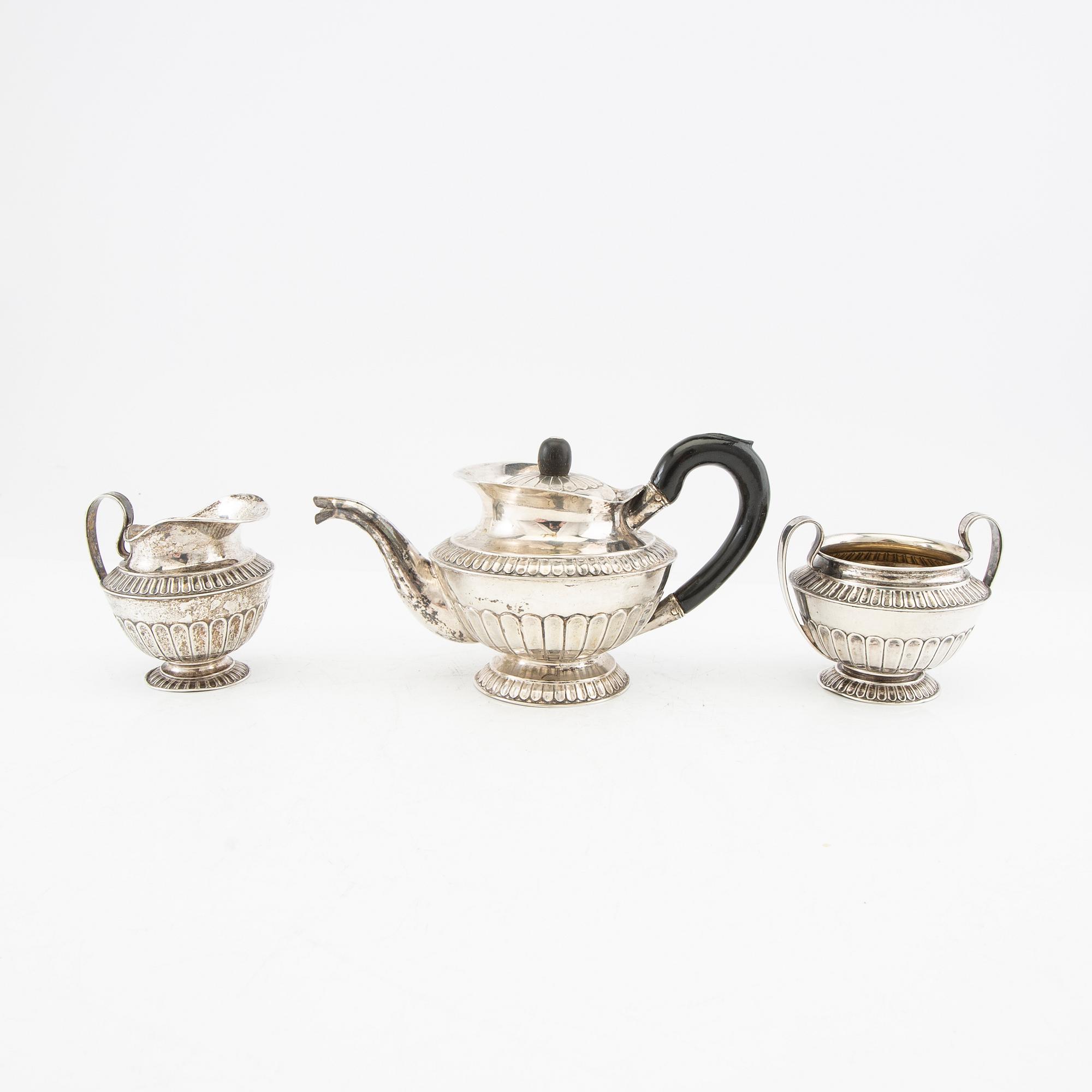 Gustaf Möllenborg mockaservis 3 dlr silver Stockholm 1832.