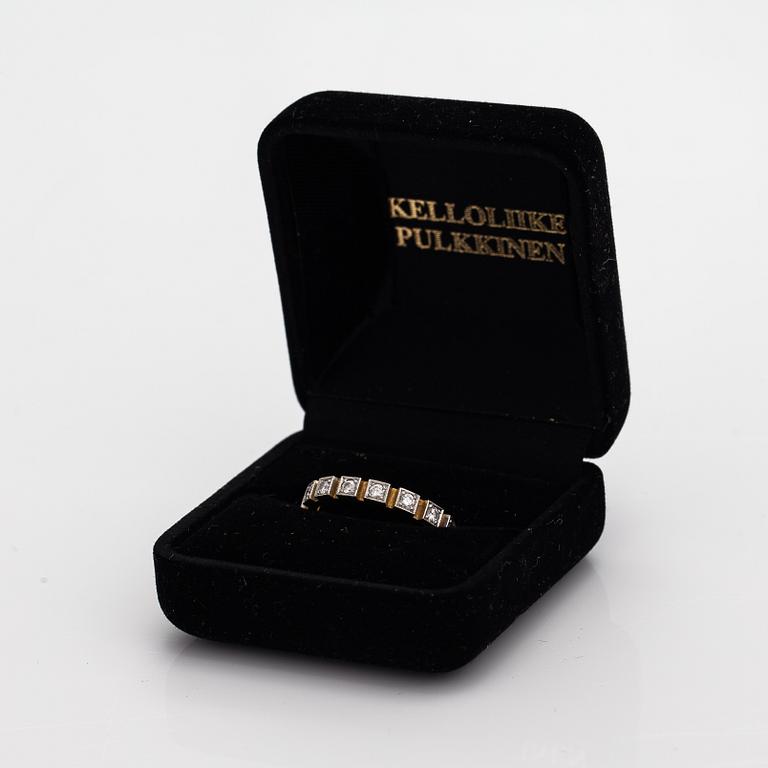 Björn Weckström, Sormus "Timanttikihla", 18K kultaa ja timantteja n. 0.36 ct yht. Lapponia 1975.