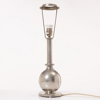 A Swedish Grace pewter table lamp, 1920's.