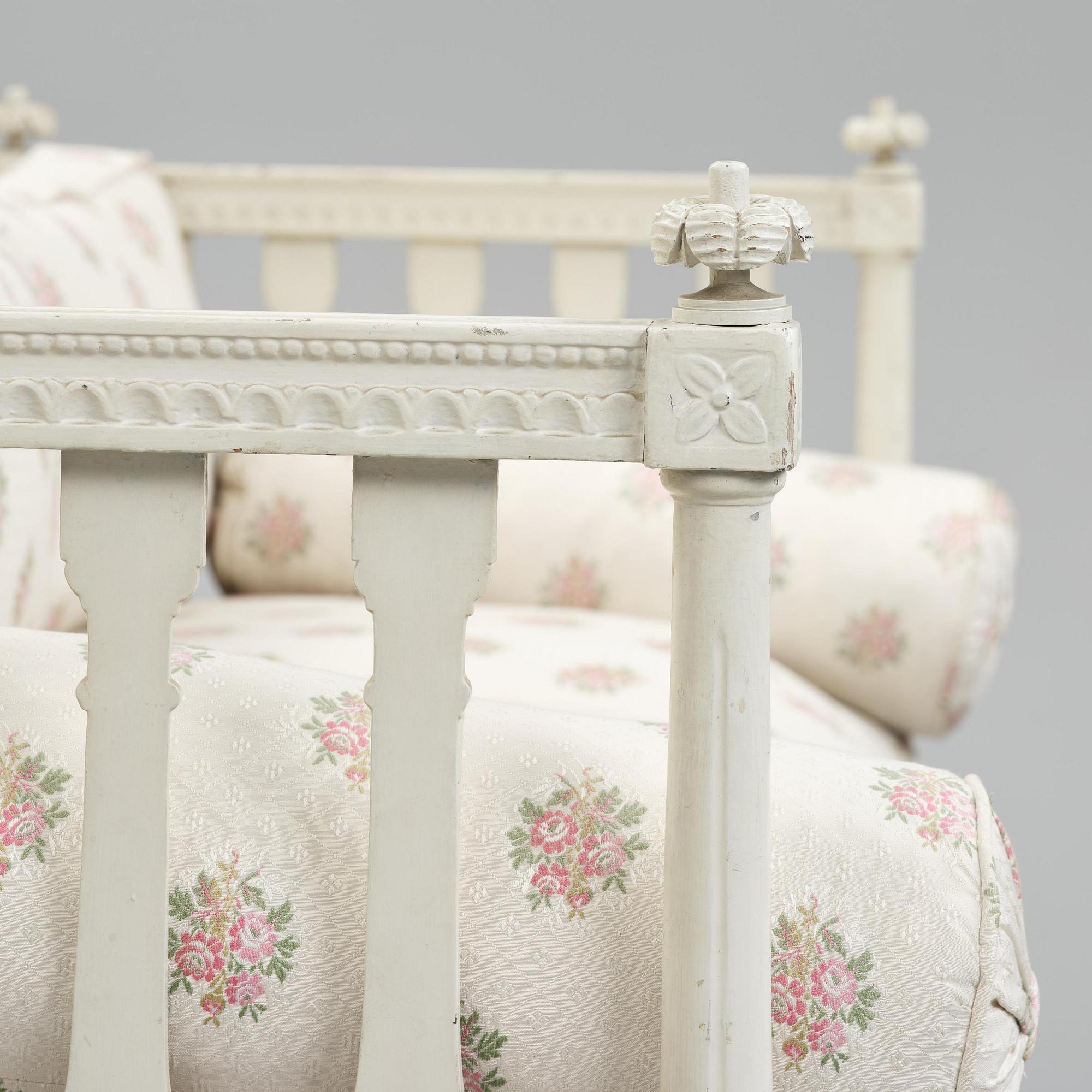 A Swedish Gustavian sofa, late 18th century.