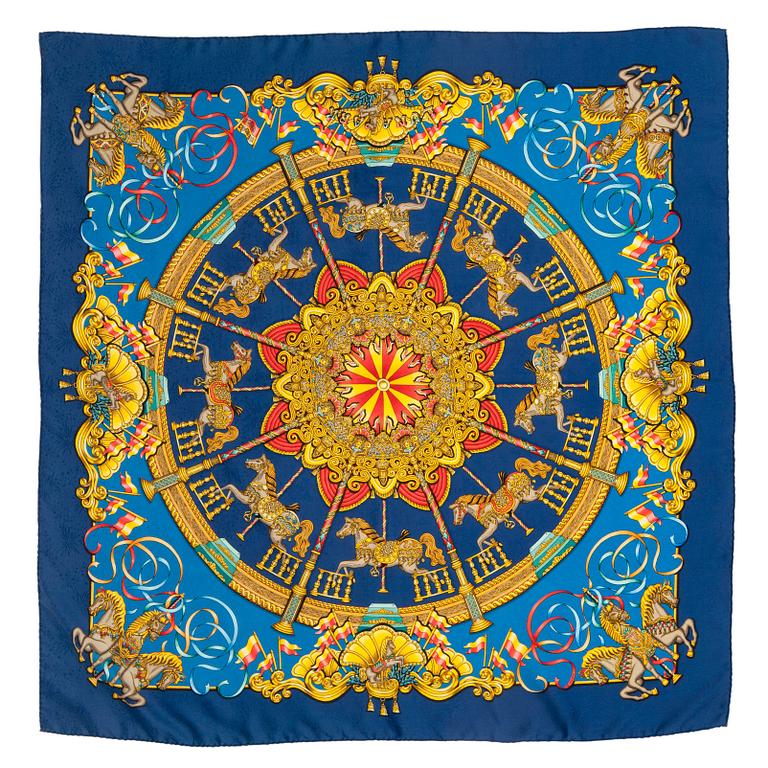 HERMÈS, a silk jacquard scarf, "Luna park".