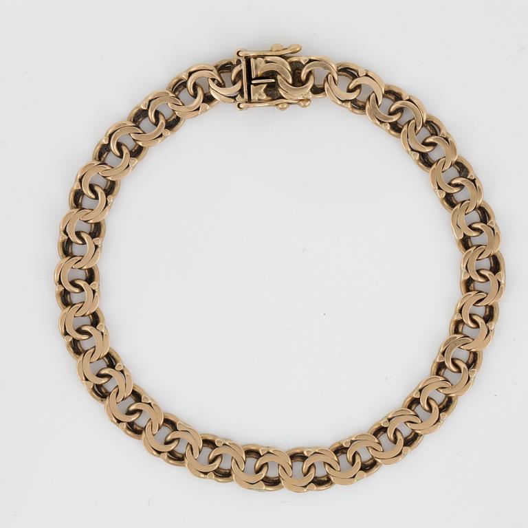 ARMBAND, guld 18k, SG, Stockholm 1961. Vikt ca 17 gram.