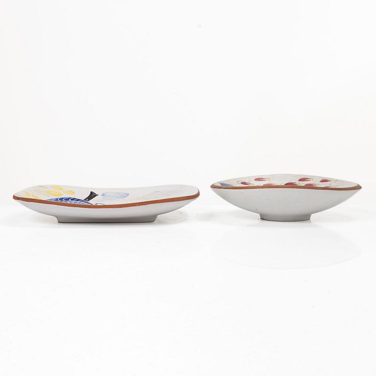Gustavsberg, a vase, bowl and dish, Gustavsberg Studio.