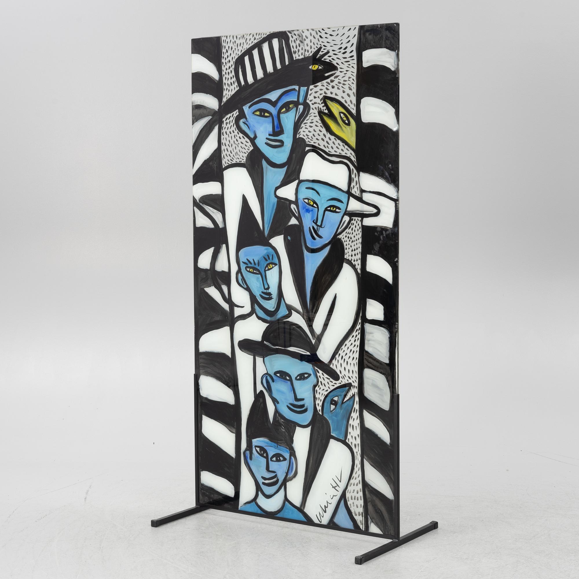 Ulrica Hydman-Vallien, a glass wall, signed.