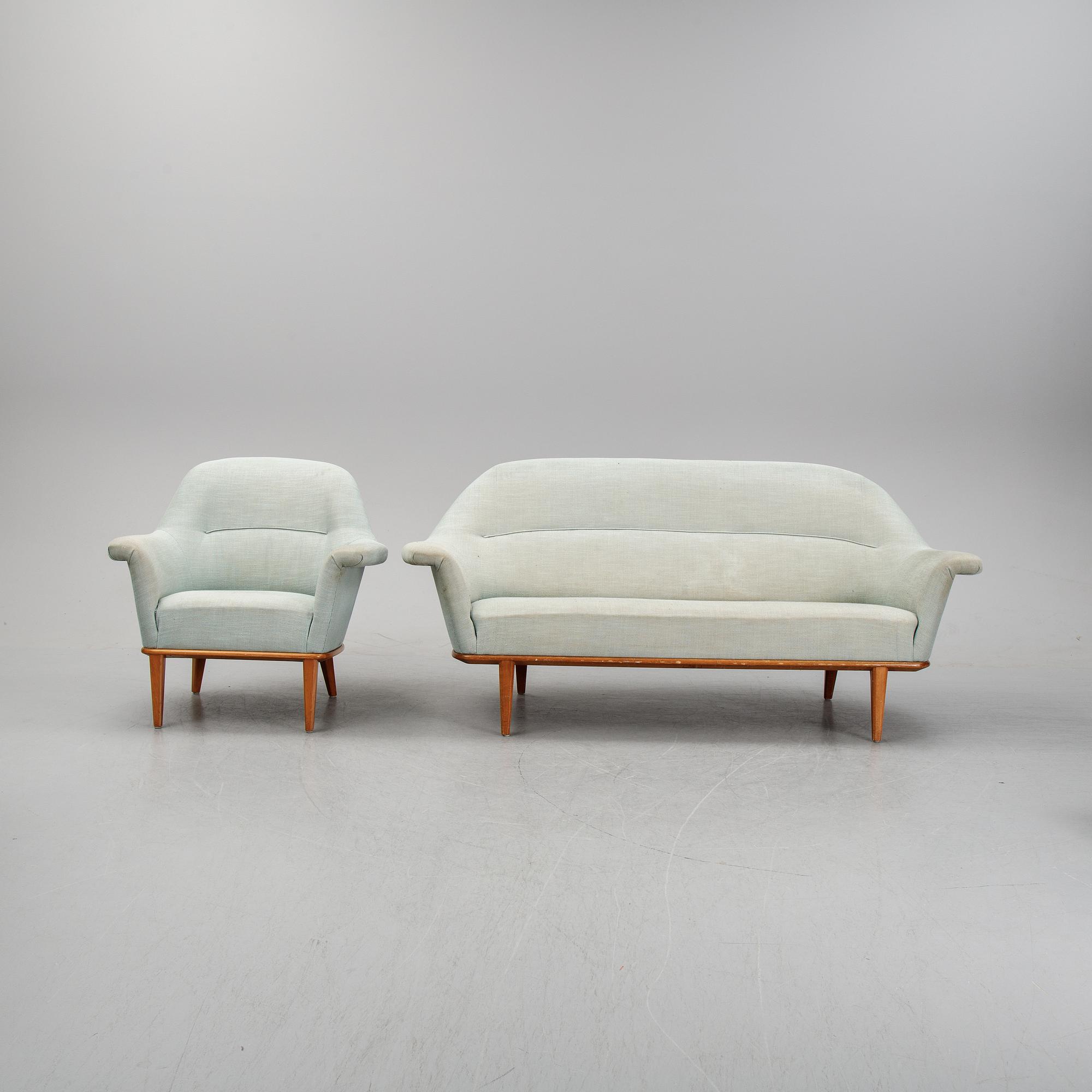 Bertil Fridhagen, fåtölj och soffa, 1900-talets mitt.