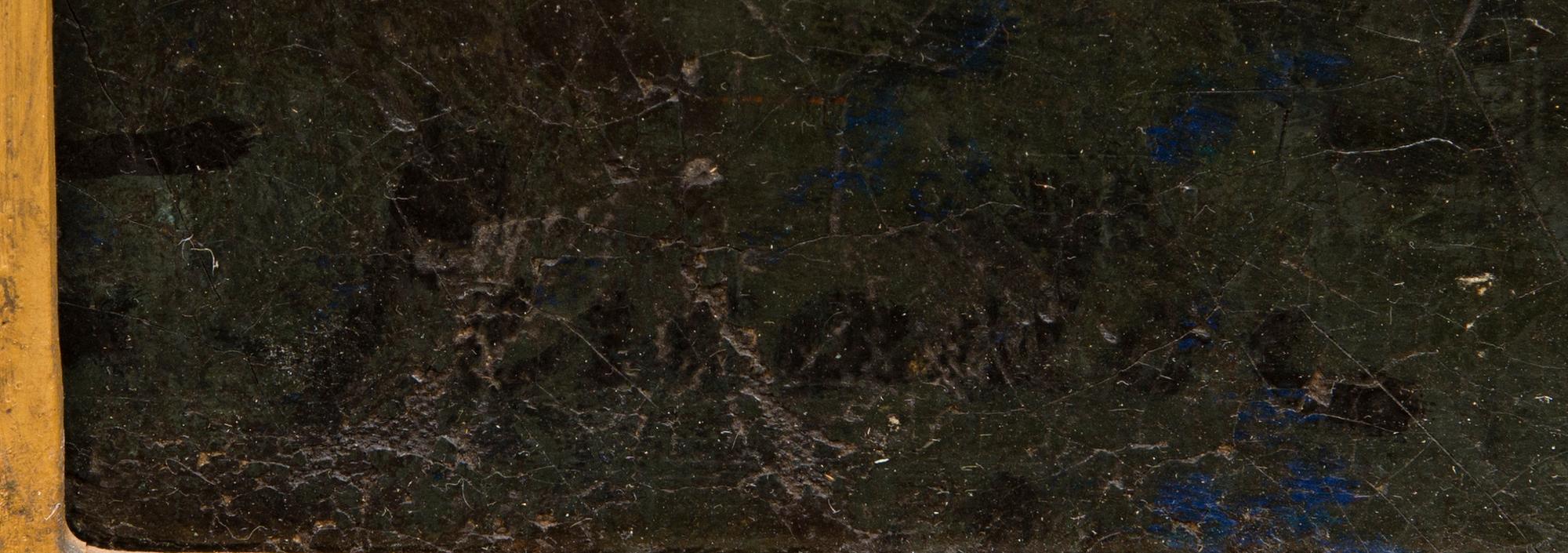 MAALAUS, öljy kankaalle, signeerattu hieman epäselvästi F. Pescador, 1800-luvun puoliväli.