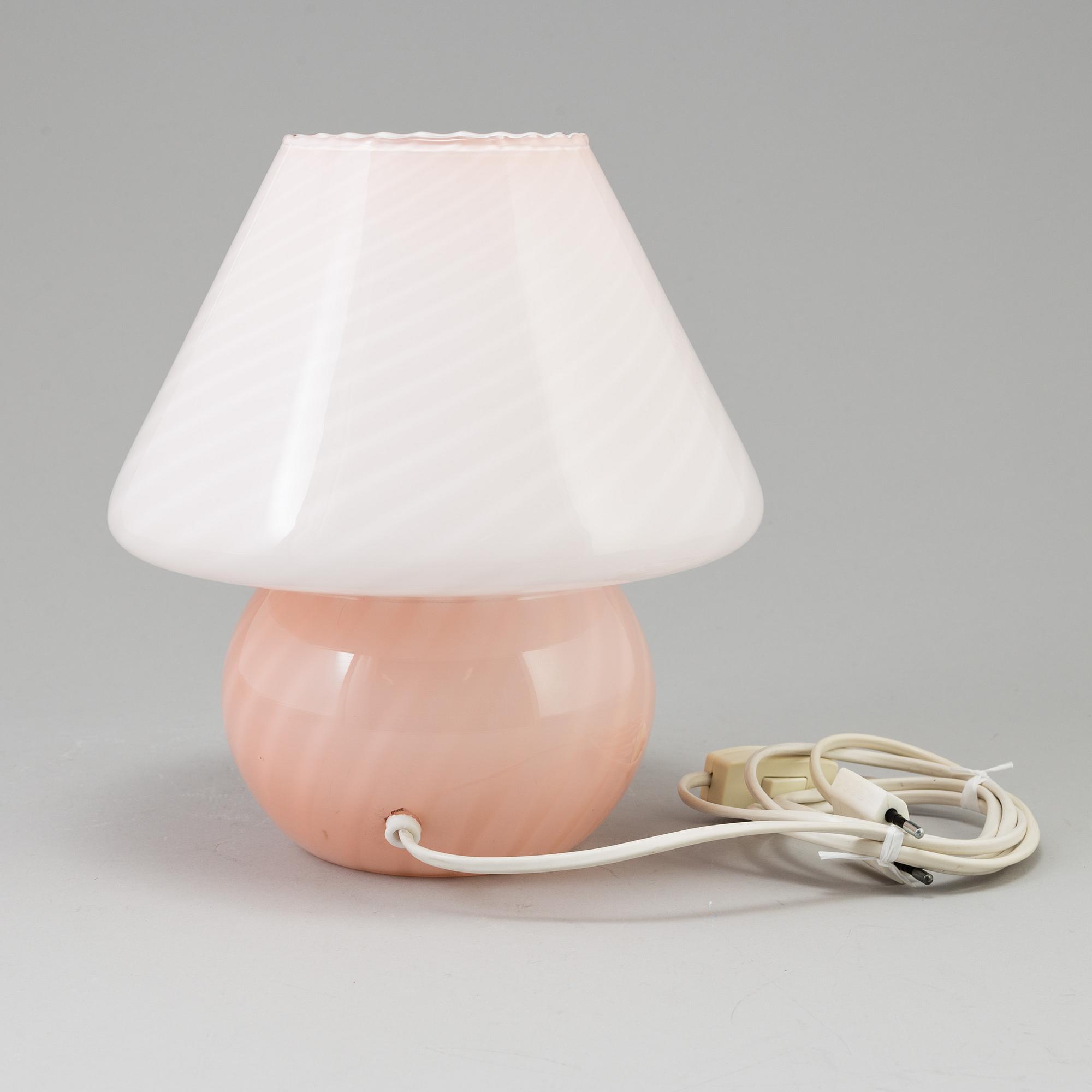 An Italian glass table light, probably Vetri, Murano.