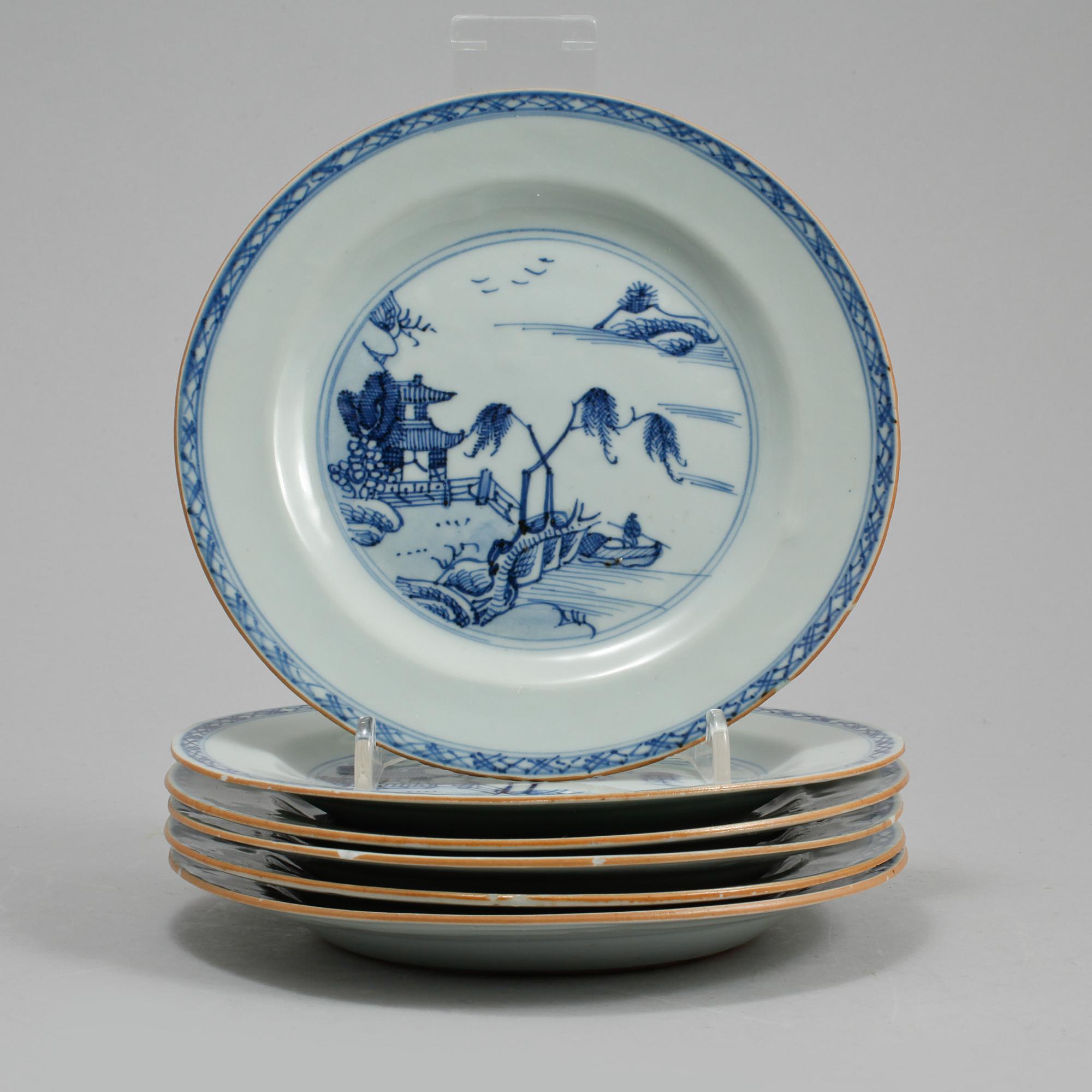 ASSIETTER, 6 st, porslin, Kina, 1800-tal.