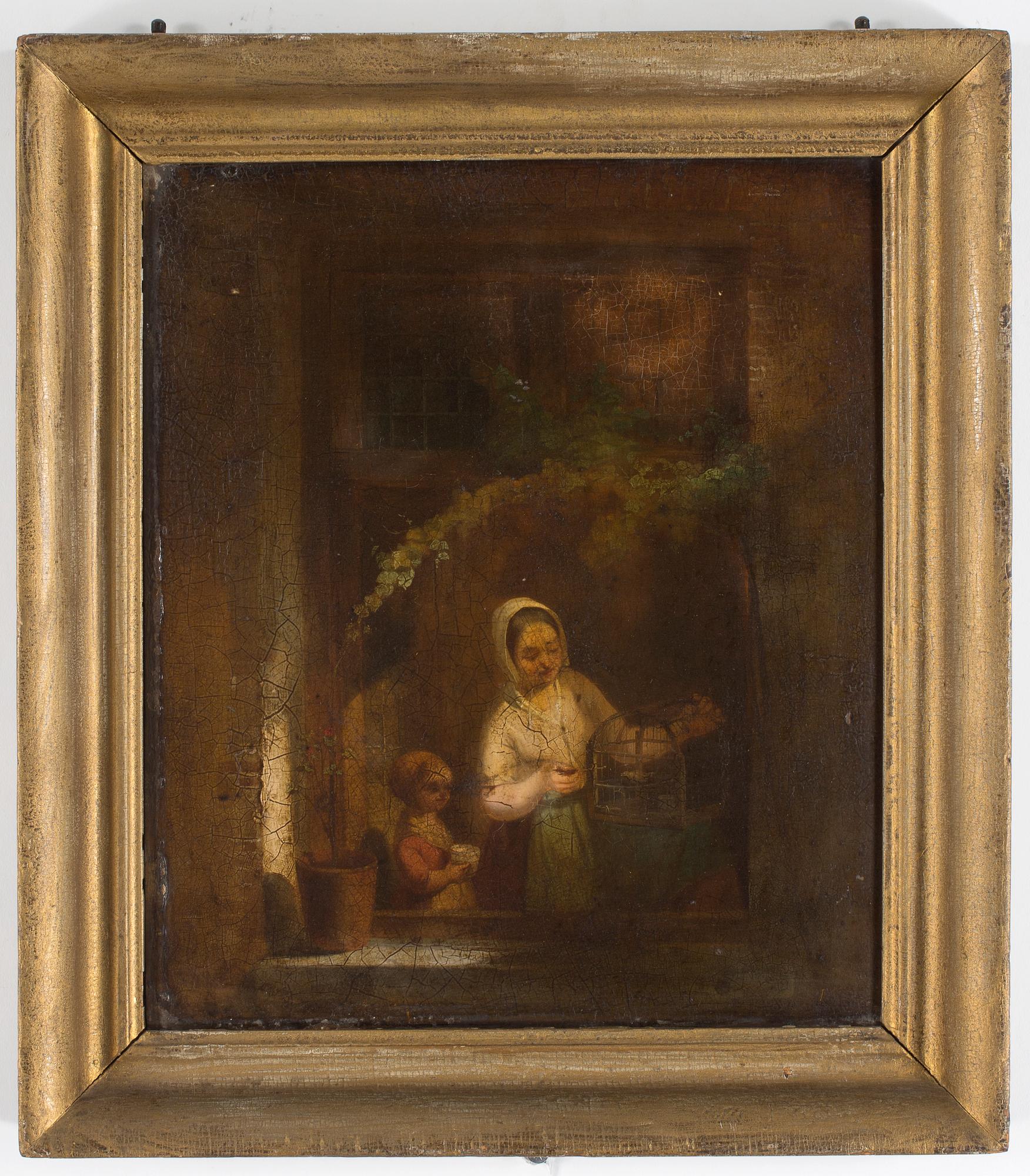 WILLIAM MULREADY, hans art, olja på pannå, 1800-tal, ej signerad.