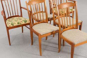 SIX CHAIRS BY CARL MALMSTEN. 20TH CENTURY.