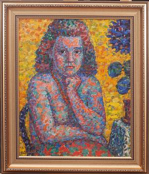 GUSTAF ARNOLDS, olja på pannå, signerad.