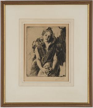 Anders Zorn, etching, 1900, signed in pencil.