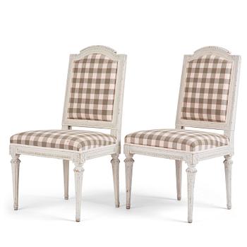 A pair of Gustavian chairs by J. Lindgren (master in Stockholm 1770-1800).