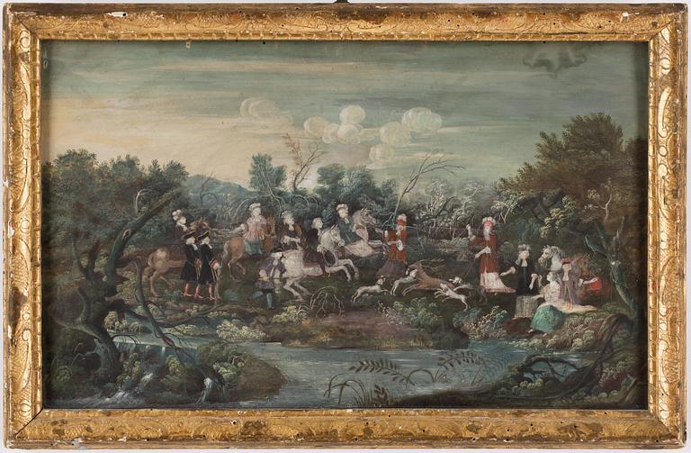 OKÄND KONSTNÄR, gouache. Tysk skola, 1700-tal.
