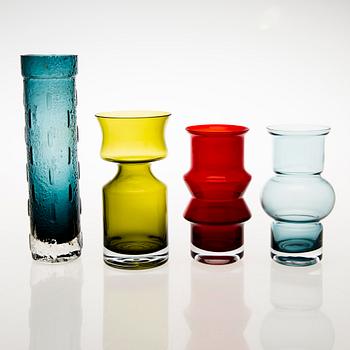 TAMARA ALADIN, VASER, 4 st, glas, Riihimäen Lasi, 1966-76.