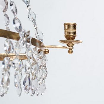 A late Gustavian five-light chandelier.