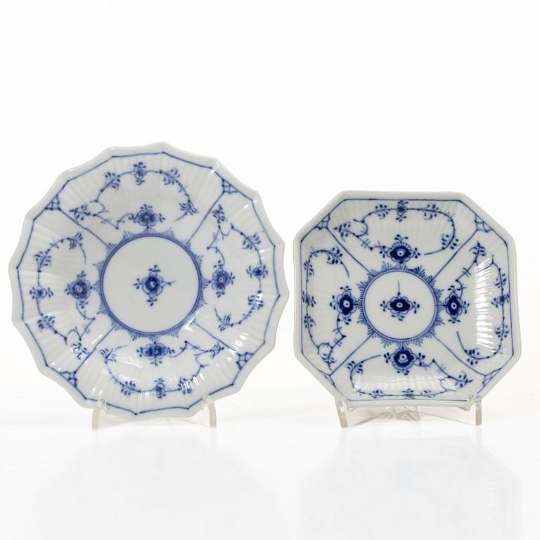 Royal Copenhagen, Thirteen service pieces, 'Musselmalet Riflet', Denmark, 19th–20th century.