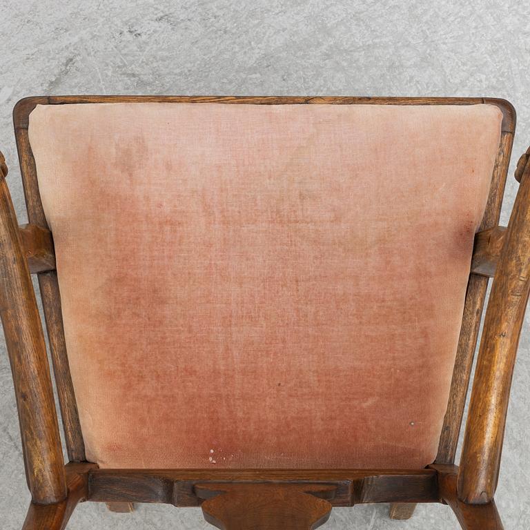 Karmstolar, ett par, senbarock, 1700-talets mitt.