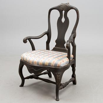 A SWEDISH ARMCHAIR, rococo 18th century.