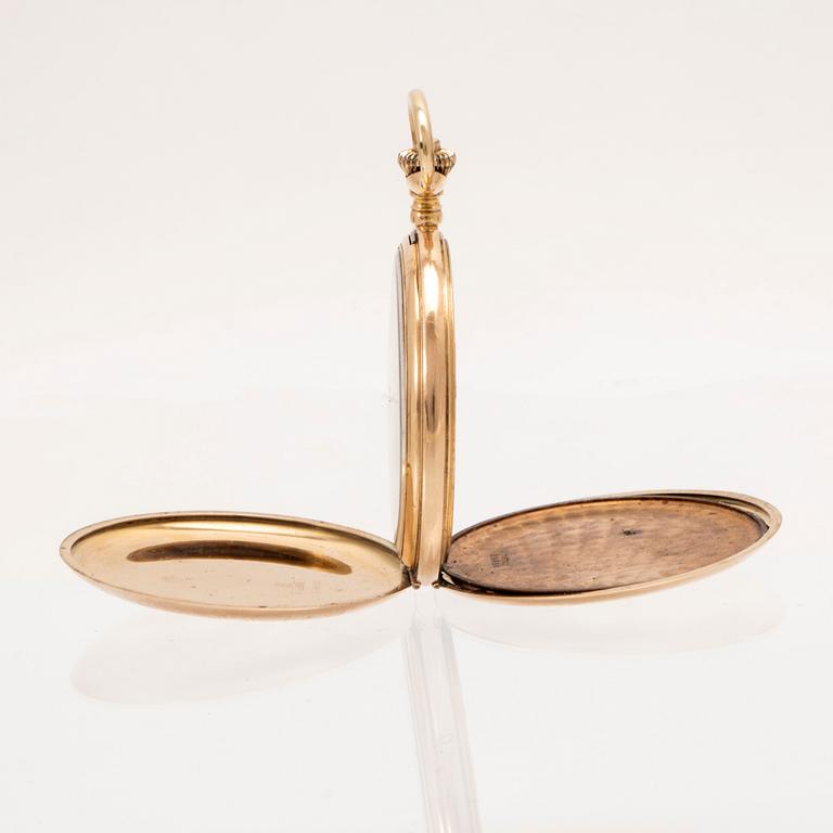 A 14K pocket watch, 53 mm.