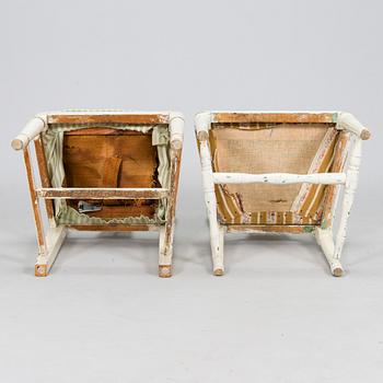 A set of 5+2 Swedish Gustavian chairs, circa 1800.