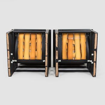 Børge Mogensen, armchairs, a pair model 2254, "Highback Easy Chair"/"Släden",  Fredericia Stolefabrik, Denmark.