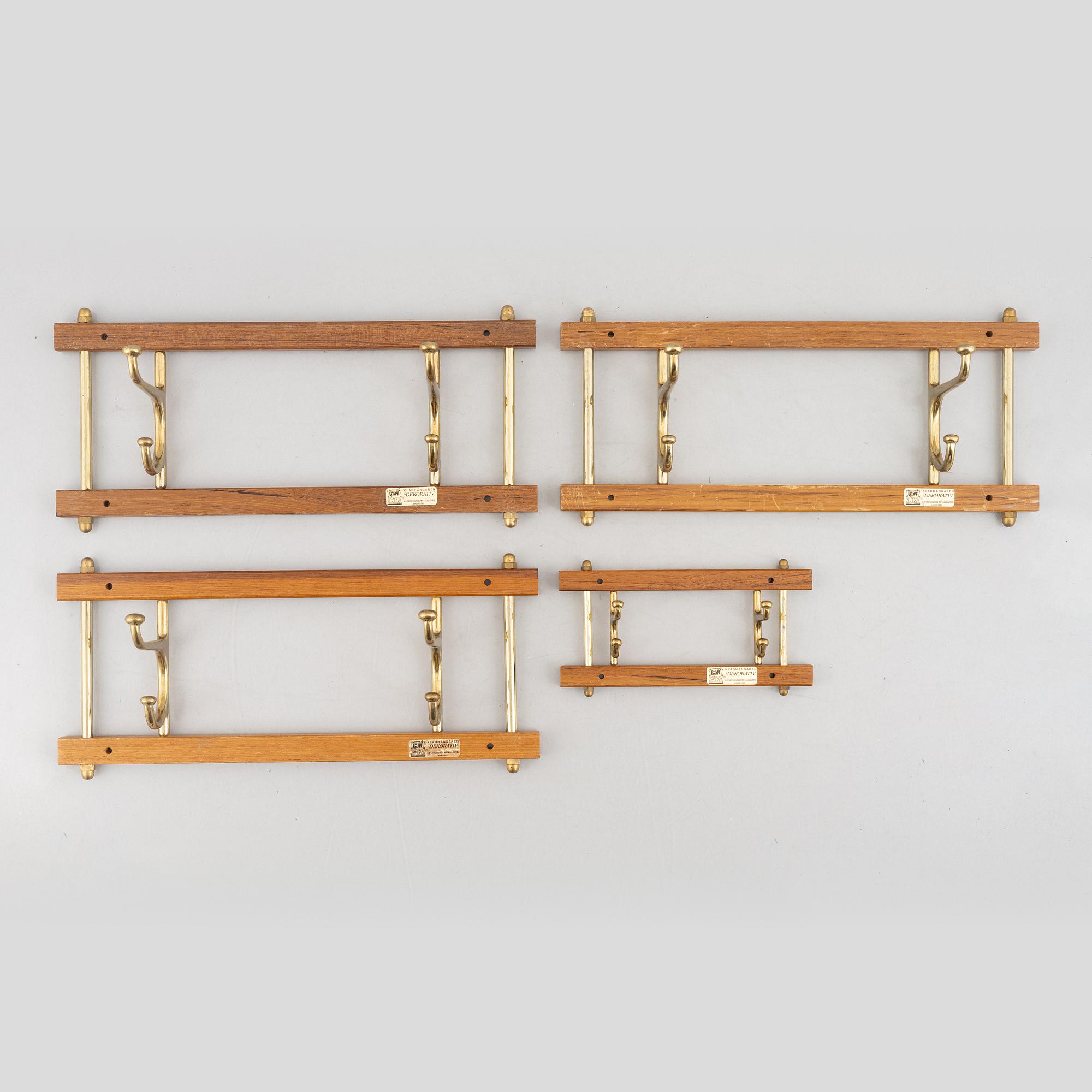 Clothes hangers, 4 pcs, "Decorative", Skoglund's Metal Foundry, Anderstorp, mid-20th century.