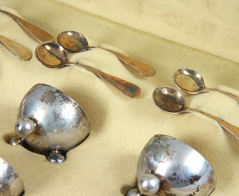 KRYDDKAR med SKED, 6 st, silver, CG Hallberg, 1912. 136 g.