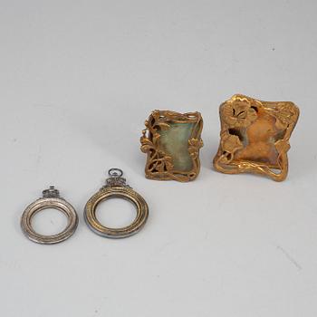 MINIATYRRAMAR, 4 st, varav 2 silver, omkring år 1900.