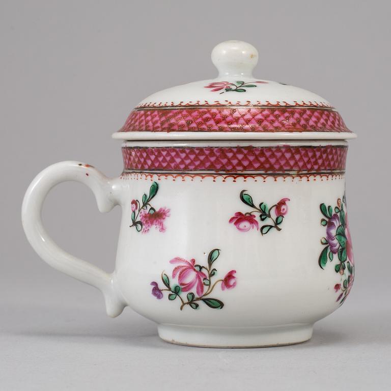 A group of six famille rose custard cups with covers, Qing dynasty, Qianlong (1736-95).