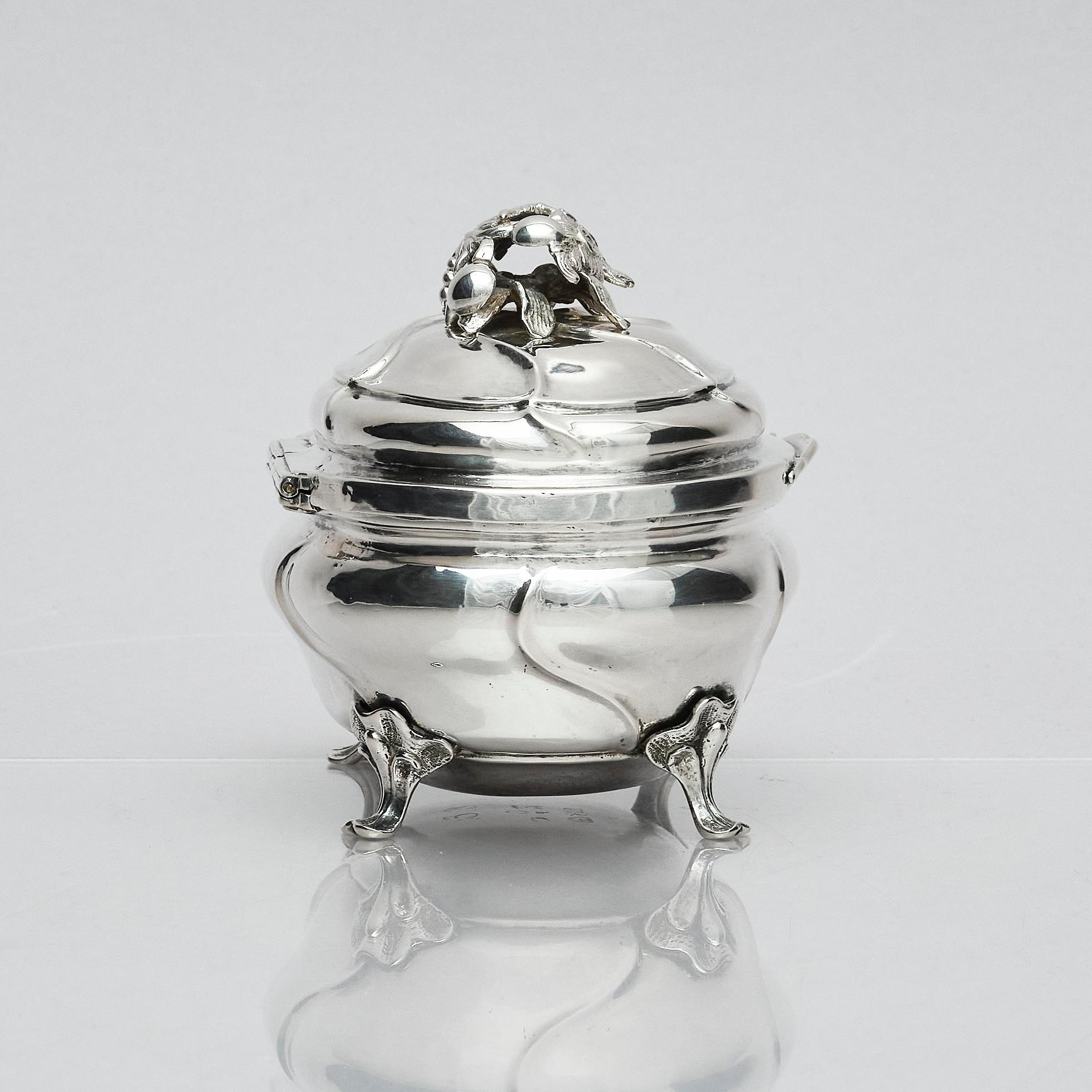 A Swedish Rococo 18th Century silver sugar-casket, marks of Petter Davidsson, Norrköping 1750.