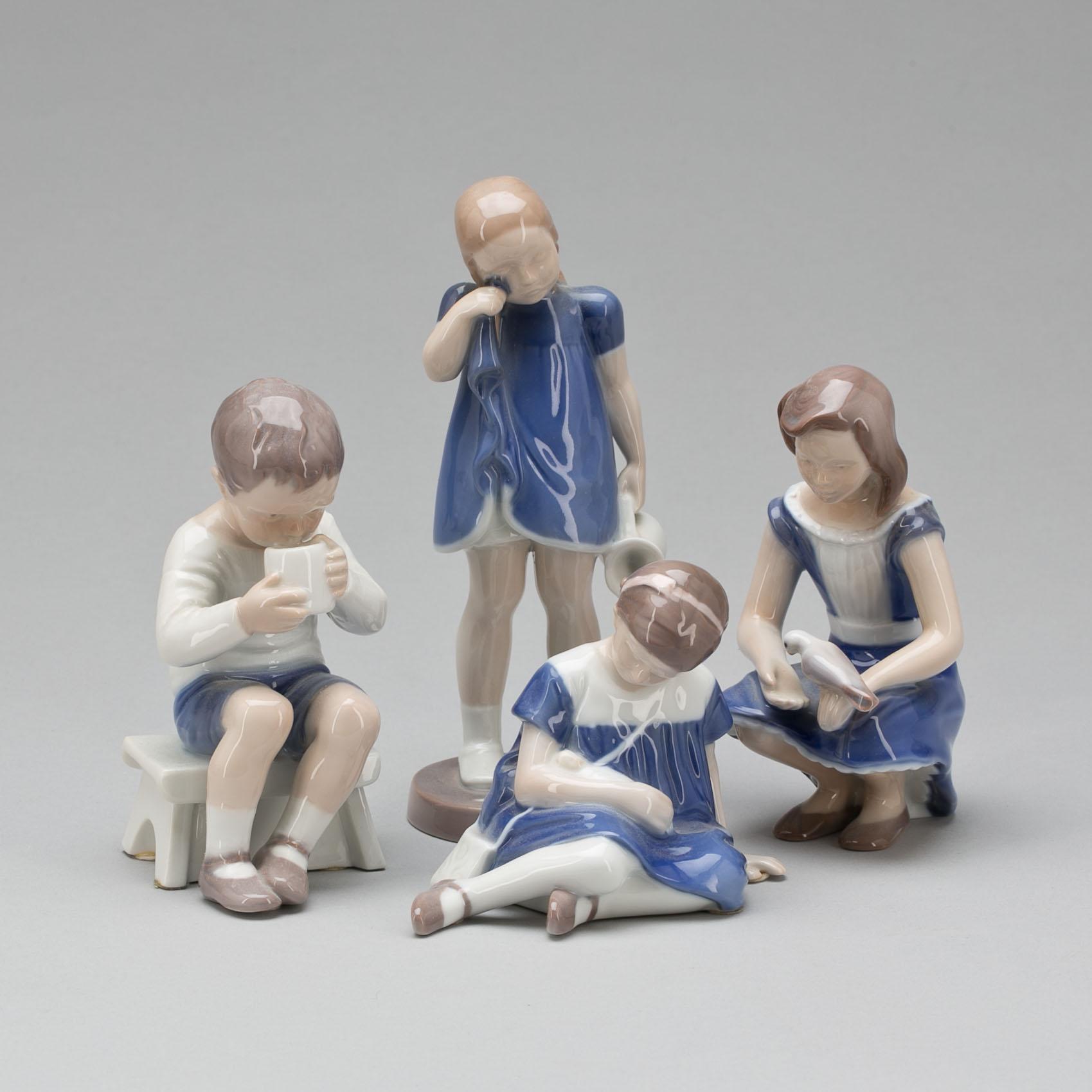 FIGURINER, 4 st, porslin, Bing & Gröndahl.