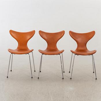 ARNE JACOBSEN, stolar, 6 st, Måsen / Liljan, Fritz Hansen.