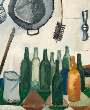 Anita Snellman, STILL LIFE WITH BOTTLES.