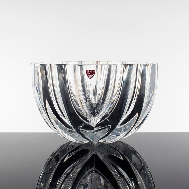 A crystal bowl by Lars Hellsten for Orrefors glassworks.